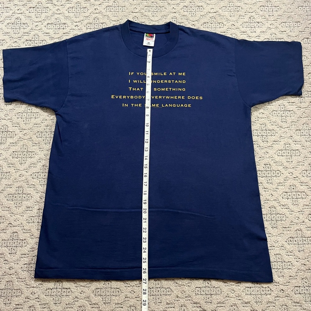 🎸 '94 Crosby, Stills, Nash Band Wooden Ships Lyrics Extreme Vintage Navy Lyric T - Picture 6 of 15